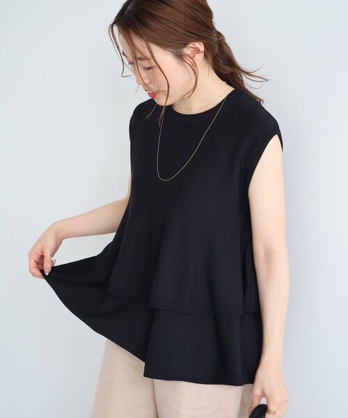 le.coeur blanc(ルクールブラン)の「《WEB限定アイテム》ティアードフリルニットプルオーバー(ニット/セーター・レディース・レッド/チャコールグレー/オフホワイト/ブラック・38)」の7枚目の写真