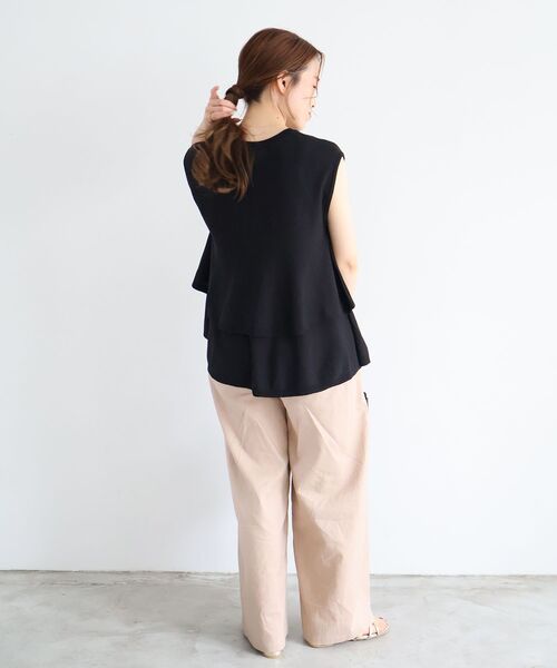 le.coeur blanc(ルクールブラン)の「《WEB限定アイテム》ティアードフリルニットプルオーバー(ニット/セーター・レディース・レッド/チャコールグレー/オフホワイト/ブラック・38)」の12枚目の写真