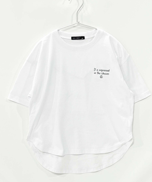 THE CASUAL(カジュアル)の「グラフィックプリント オーバーサイズ Tシャツ(Tシャツ/カットソー・キッズ・チャコール/ブラック系その他/ホワイト系その他/杢グレー/ブラック/オフホワイト・150cm/140cm/130cm/120cm/110cm/160cm)」の9枚目の写真
