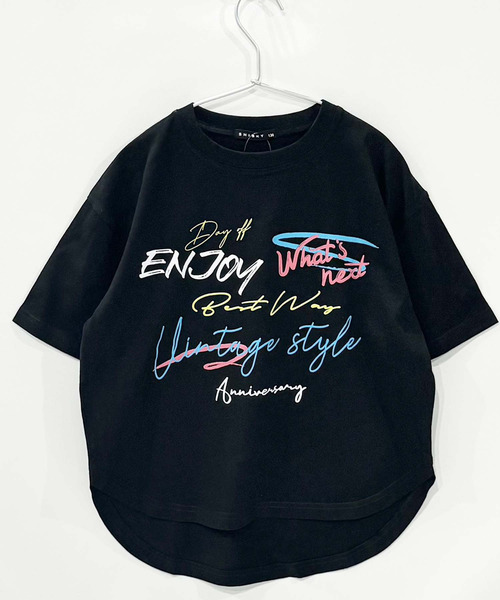 THE CASUAL(カジュアル)の「グラフィックプリント オーバーサイズ Tシャツ(Tシャツ/カットソー・キッズ・チャコール/ブラック系その他/ホワイト系その他/杢グレー/ブラック/オフホワイト・150cm/140cm/130cm/120cm/110cm/160cm)」の11枚目の写真