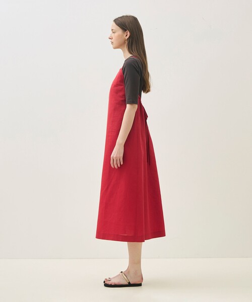 TOMORROWLAND collection(トゥモローランドコレクション)の「コットンリネンウェザー エプロンワンピース(ワンピース・レディース・レッド/カーキ・36/34)」の4枚目の写真