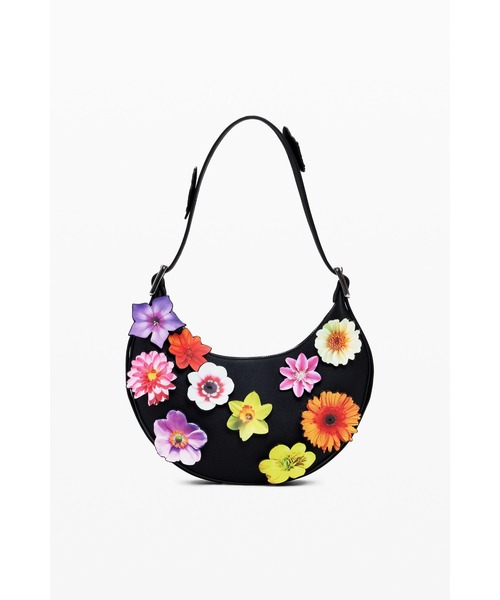 Desigual（デシグアル）の「【Desigual x Tyler McGillivary】 3Dフラワーコラボフェイクレザーショルダーバッグ（ショルダーバッグ・レディース・ブラック・FREE）」の2枚目の写真