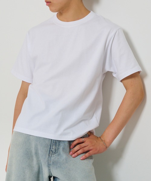 HAUS(ハウス)の「【HAUS】ショート丈半袖Tシャツ YON-017(Tシャツ/カットソー・メンズ・ブラック/ホワイト・M/LL/L)」の2枚目の写真
