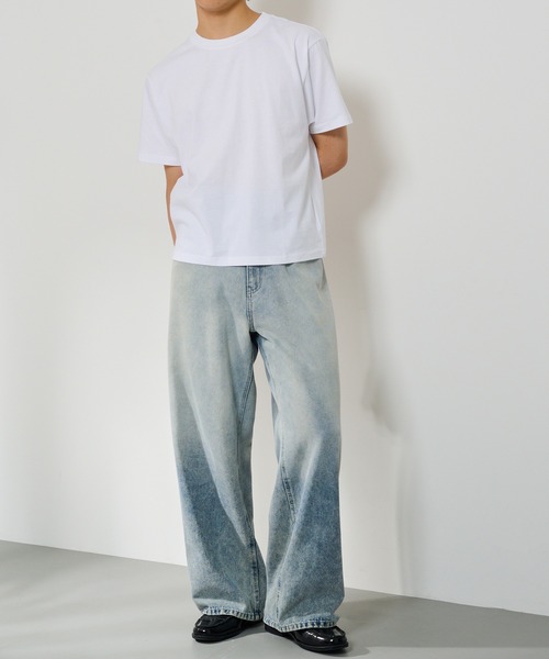 HAUS(ハウス)の「【HAUS】ショート丈半袖Tシャツ YON-017(Tシャツ/カットソー・メンズ・ブラック/ホワイト・M/LL/L)」の8枚目の写真