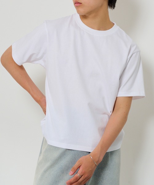 HAUS(ハウス)の「【HAUS】ショート丈半袖Tシャツ YON-017(Tシャツ/カットソー・メンズ・ブラック/ホワイト・M/LL/L)」の4枚目の写真