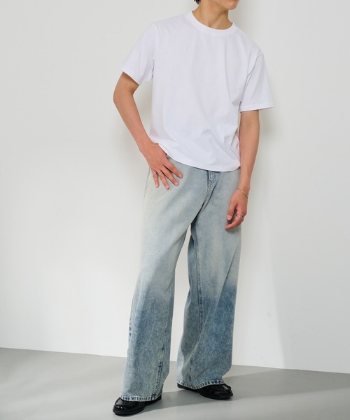 HAUS(ハウス)の「【HAUS】ショート丈半袖Tシャツ YON-017(Tシャツ/カットソー・メンズ・ブラック/ホワイト・M/LL/L)」の9枚目の写真