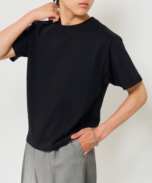 HAUS(ハウス)の「【HAUS】ショート丈半袖Tシャツ YON-017(Tシャツ/カットソー・メンズ・ブラック/ホワイト・M/LL/L)」の11枚目の写真