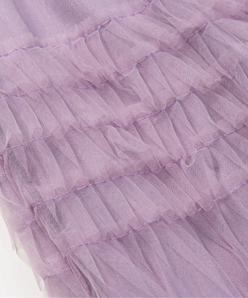 LA POMME petit(ラポミ・プチ)の「Ruffle Flare Mesh Skirt(スカート・レディース・グリーン/パープル/アイボリー・FREE)」の6枚目の写真
