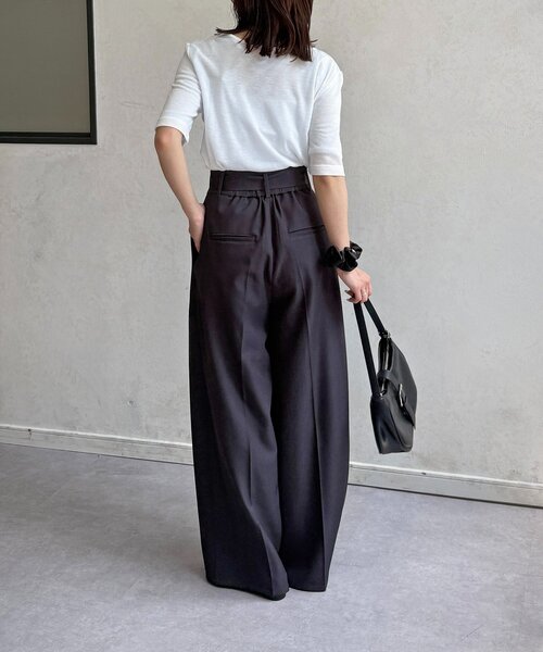 Thevon(ゼボン)の「シアーリブヘンリーネック5分袖プルオーバー(Tシャツ/カットソー・レディース・ピンク/オフホワイト/グレー/サックスブルー・FREE)」の11枚目の写真