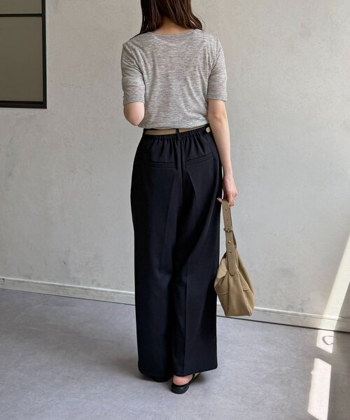 Thevon(ゼボン)の「シアーリブヘンリーネック5分袖プルオーバー(Tシャツ/カットソー・レディース・ピンク/オフホワイト/グレー/サックスブルー・FREE)」の19枚目の写真