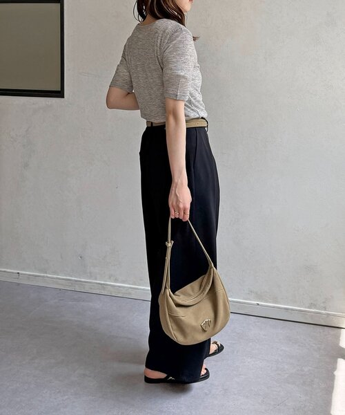 Thevon(ゼボン)の「シアーリブヘンリーネック5分袖プルオーバー(Tシャツ/カットソー・レディース・ピンク/オフホワイト/グレー/サックスブルー・FREE)」の20枚目の写真