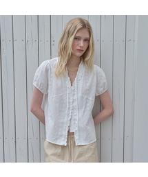 V-neck punching half blouse [FRSP08BL10]_Ivory