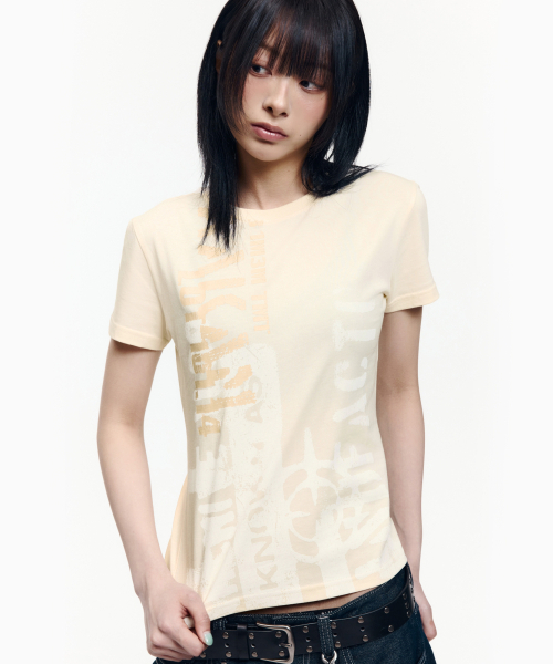AAKAM(アーカム)の「Aim Lettering Half Top (Light Yellow)(Tシャツ/カットソー・レディース・その他・1/2/3)」の10枚目の写真