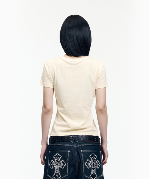 AAKAM(アーカム)の「Aim Lettering Half Top (Light Yellow)(Tシャツ/カットソー・レディース・その他・1/2/3)」の12枚目の写真
