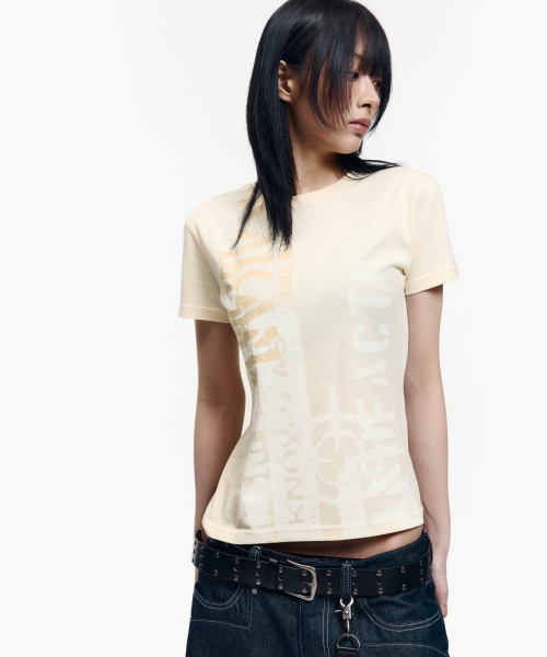 AAKAM(アーカム)の「Aim Lettering Half Top (Light Yellow)(Tシャツ/カットソー・レディース・その他・1/2/3)」の13枚目の写真