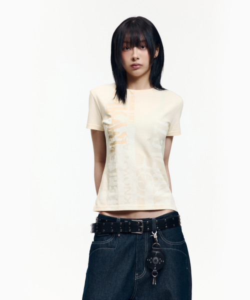 AAKAM(アーカム)の「Aim Lettering Half Top (Light Yellow)(Tシャツ/カットソー・レディース・その他・1/2/3)」の14枚目の写真