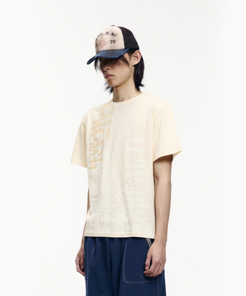 AAKAM(アーカム)の「Aim Lettering Half Top (Light Yellow)(Tシャツ/カットソー・レディース・その他・1/2/3)」の3枚目の写真