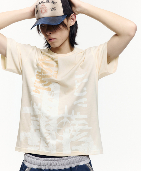 AAKAM(アーカム)の「Aim Lettering Half Top (Light Yellow)(Tシャツ/カットソー・レディース・その他・1/2/3)」の5枚目の写真