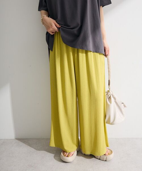 Green Parks(グリーンパークス)の「シアーカットワイドパンツ(その他パンツ・レディース・ホワイト/ブラック/ブルー/オレンジ/イエロー・FREE)」の4枚目の写真
