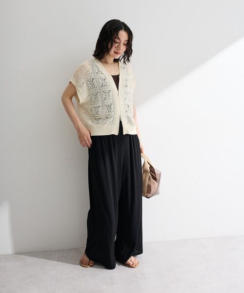 Green Parks(グリーンパークス)の「シアーカットワイドパンツ(その他パンツ・レディース・ホワイト/ブラック/ブルー/オレンジ/イエロー・FREE)」の14枚目の写真