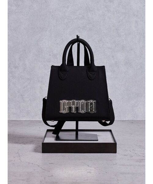 GYDA(ジェイダ)の「GYDA bijouプレートBAG(ハンドバッグ・レディース・オフホワイト/ブラック・FREE)」の1枚目の写真