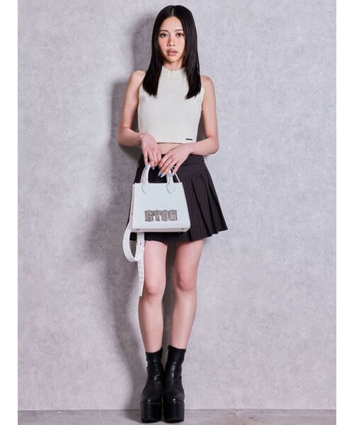 GYDA(ジェイダ)の「GYDA bijouプレートBAG(ハンドバッグ・レディース・オフホワイト/ブラック・FREE)」の9枚目の写真