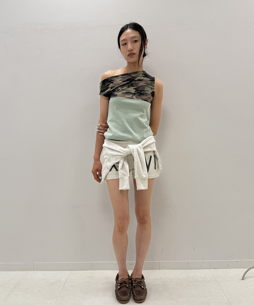 Oriens JOURNAL STANDARD(オリエンス ジャーナルスタンダード)の「カモフラージュメッシュパネルTEE(Tシャツ/カットソー・レディース・グリーン/グレー・FREE)」の12枚目の写真