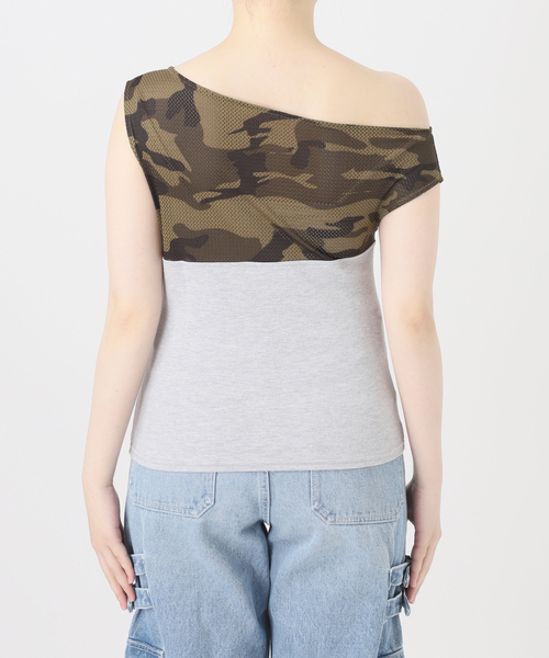 Oriens JOURNAL STANDARD(オリエンス ジャーナルスタンダード)の「カモフラージュメッシュパネルTEE(Tシャツ/カットソー・レディース・グリーン/グレー・FREE)」の19枚目の写真