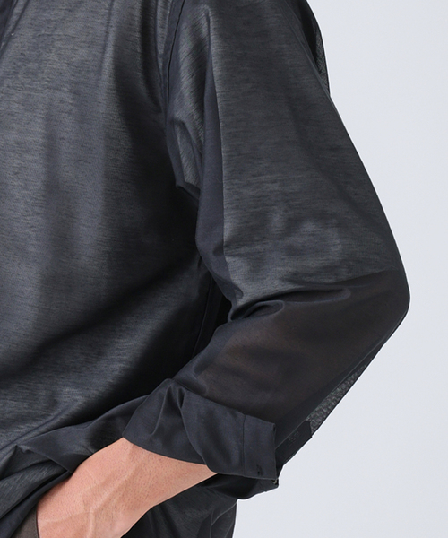 EDIFICE(エディフィス)の「Quarter-ZIP シアー シャツ(シャツ/ブラウス・メンズ・ブルー/ブラック/ネイビー・MEDIUM/LARGE)」の11枚目の写真