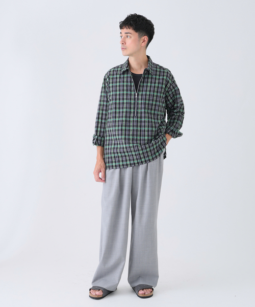 EDIFICE(エディフィス)の「Quarter-ZIP シアー シャツ(シャツ/ブラウス・メンズ・ブルー/ブラック/ネイビー・MEDIUM/LARGE)」の13枚目の写真