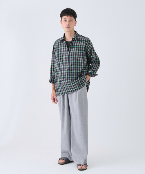 EDIFICE(エディフィス)の「Quarter-ZIP シアー シャツ(シャツ/ブラウス・メンズ・ブルー/ブラック/ネイビー・MEDIUM/LARGE)」の14枚目の写真