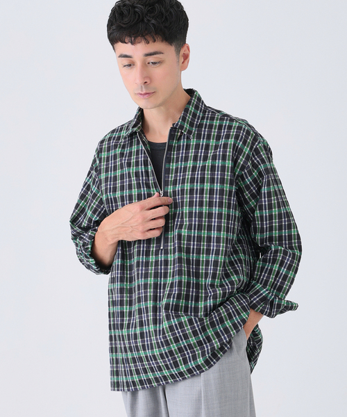 EDIFICE(エディフィス)の「Quarter-ZIP シアー シャツ(シャツ/ブラウス・メンズ・ブルー/ブラック/ネイビー・MEDIUM/LARGE)」の16枚目の写真