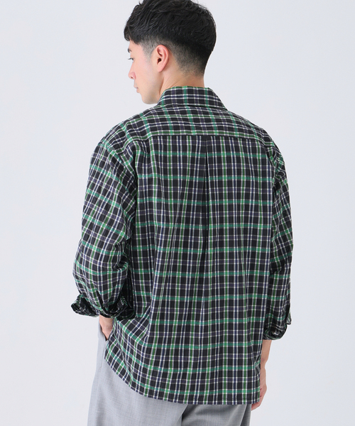 EDIFICE(エディフィス)の「Quarter-ZIP シアー シャツ(シャツ/ブラウス・メンズ・ブルー/ブラック/ネイビー・MEDIUM/LARGE)」の18枚目の写真