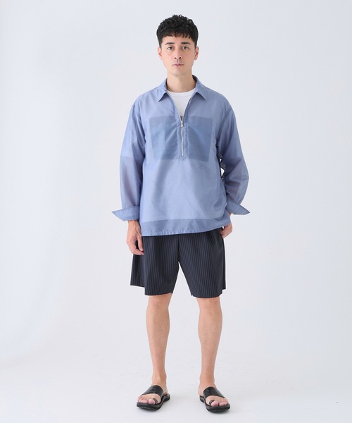 EDIFICE(エディフィス)の「Quarter-ZIP シアー シャツ(シャツ/ブラウス・メンズ・ブルー/ブラック/ネイビー・MEDIUM/LARGE)」の22枚目の写真