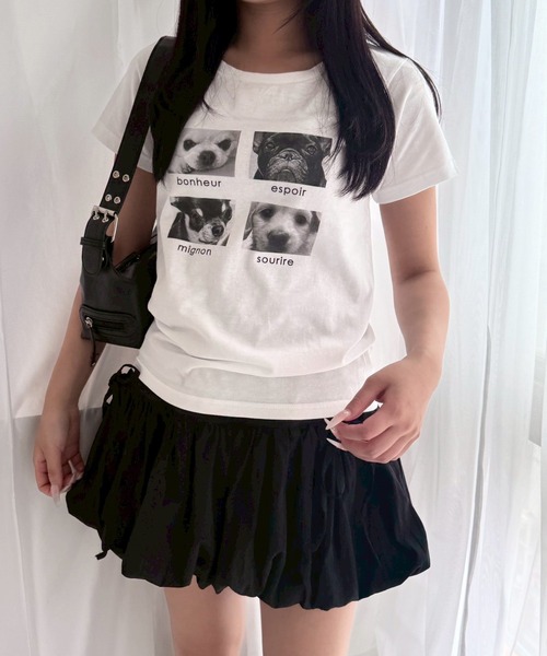 fiere(フィエール)の「白黒アニマルショート丈半袖Tシャツ(Tシャツ/カットソー・レディース・ホワイト・WM)」の5枚目の写真