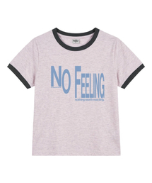 ノーフィリングリンガー半袖Tシャツメランジピンク