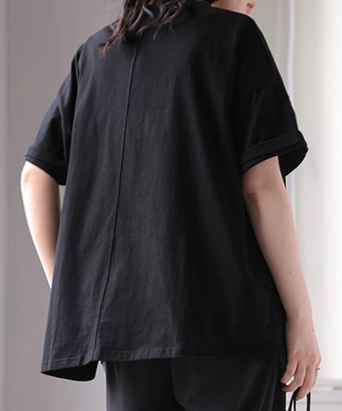 HUG.U(ハグユー)の「アシメスリットオーバーサイズTシャツ(Tシャツ/カットソー・レディース・ホワイト/ブラック・FREE)」の11枚目の写真