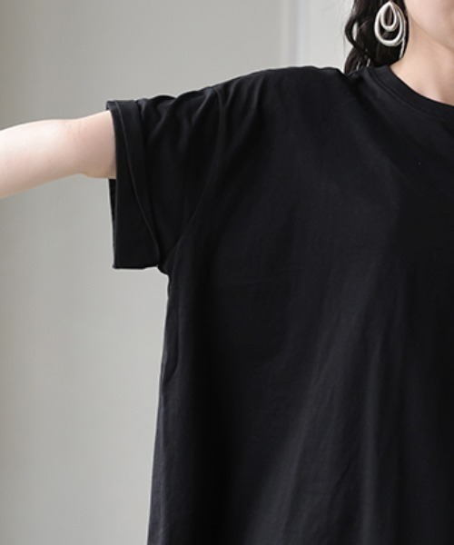 HUG.U(ハグユー)の「アシメスリットオーバーサイズTシャツ(Tシャツ/カットソー・レディース・ホワイト/ブラック・FREE)」の16枚目の写真
