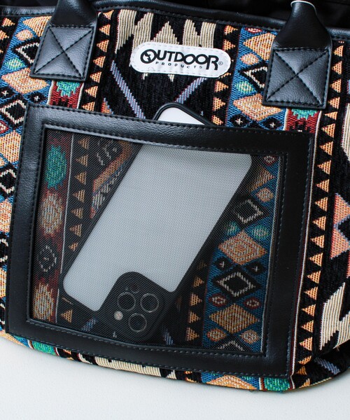 OUTDOOR PRODUCTS(アウトドアプロダクツ)の「【WEB限定】【OUTDOOR PRODUCTS】ジャガードマルシェバッグ(トートバッグ・メンズ・ブラック/ネイビー・FREE)」の8枚目の写真