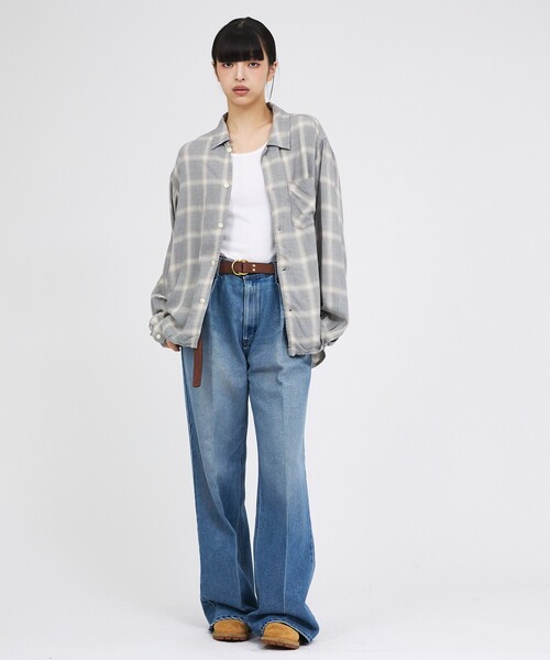 REMI RELIEF(レミレリーフ)の「【REMI RELIEF / レミレリーフ】レーヨンオンブレーチェックシャツ(シャツ/ブラウス・レディース・グレー/ブラック・フリー)」の16枚目の写真