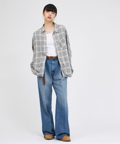 REMI RELIEF(レミレリーフ)の「【REMI RELIEF / レミレリーフ】レーヨンオンブレーチェックシャツ(シャツ/ブラウス・レディース・グレー/ブラック・フリー)」の17枚目の写真