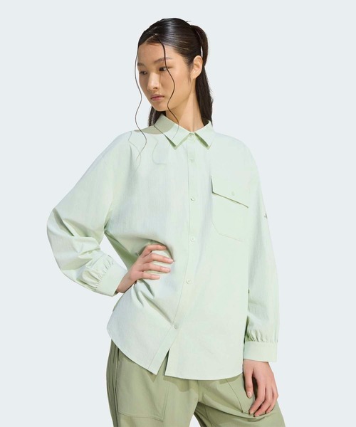 adidas(アディダス)の「クールフィーリング UVカット 襟付き 長袖シャツ / アディダス adidas(シャツ/ブラウス・レディース・グリーン/ブルー/ベージュ・X-SMALL/X-LARGE/SMALL/MEDIUM/LARGE/XX-LARGE)」の12枚目の写真
