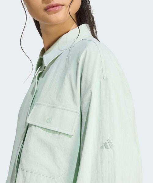 adidas(アディダス)の「クールフィーリング UVカット 襟付き 長袖シャツ / アディダス adidas(シャツ/ブラウス・レディース・グリーン/ブルー/ベージュ・X-SMALL/X-LARGE/SMALL/MEDIUM/LARGE/XX-LARGE)」の13枚目の写真