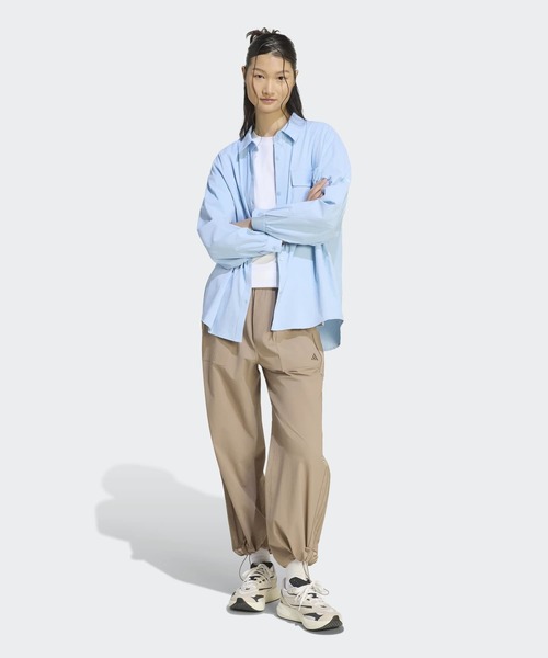 adidas(アディダス)の「クールフィーリング UVカット 襟付き 長袖シャツ / アディダス adidas(シャツ/ブラウス・レディース・グリーン/ブルー/ベージュ・X-SMALL/X-LARGE/SMALL/MEDIUM/LARGE/XX-LARGE)」の4枚目の写真