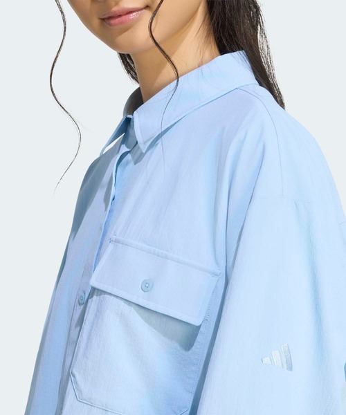 adidas(アディダス)の「クールフィーリング UVカット 襟付き 長袖シャツ / アディダス adidas(シャツ/ブラウス・レディース・グリーン/ブルー/ベージュ・X-SMALL/X-LARGE/SMALL/MEDIUM/LARGE/XX-LARGE)」の9枚目の写真