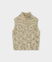Wool boucle vest / GREEN