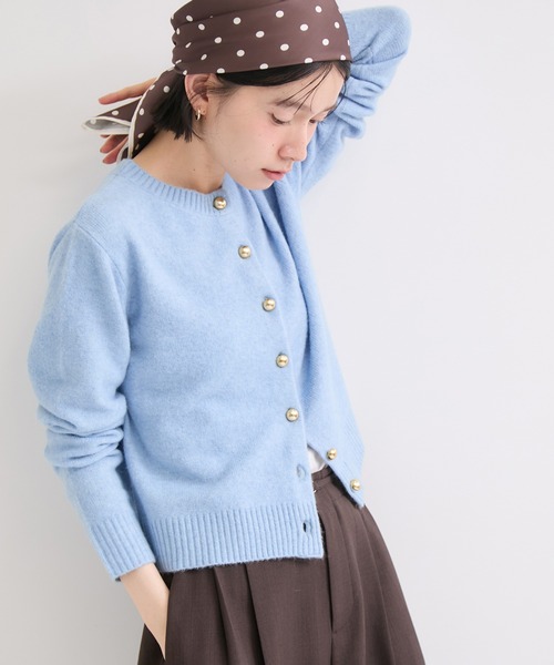 le cercle ADAM ET ROPE'(ルセルクルアダムエロペ)の「ゴールドボタンショートカーディガン(カーディガン/ボレロ・レディース・ブラック/ホワイト/サックスブルー/グレー・FREE)」の15枚目の写真