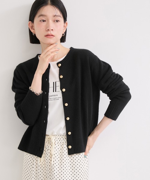 le cercle ADAM ET ROPE'(ルセルクルアダムエロペ)の「ゴールドボタンショートカーディガン(カーディガン/ボレロ・レディース・ブラック/ホワイト/サックスブルー/グレー・FREE)」の16枚目の写真