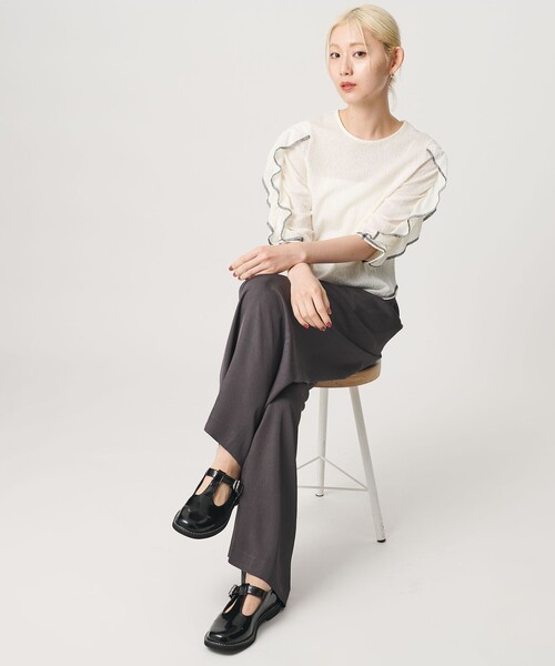 BEAUTY&YOUTH UNITED ARROWS(ビューティーアンドユースユナイテッドアローズ)の「レザーライク Tストラップ ローファー(ローファー・レディース・ブラック・37/36/38)」の4枚目の写真