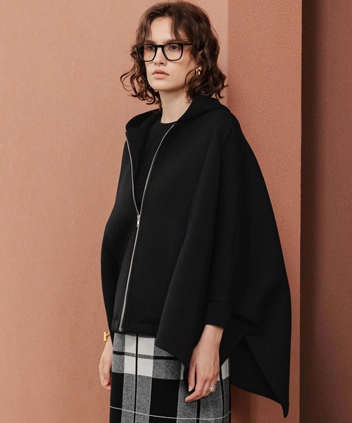 ELFRANK(エルフランク)の「【2026AW】【M~Lサイズ展開】オーバーサイズジップアップポンチョパーカー《着用動画あり》(パーカー・レディース・オフホワイト/ブラック・L/M)」の8枚目の写真